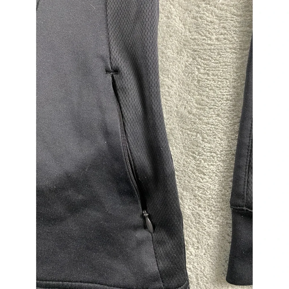 Fila Sport Womens Black Full Zip Track Jacket Fleece Lined Mock Neck Large